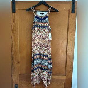 Blue and Brown Midi Sundress